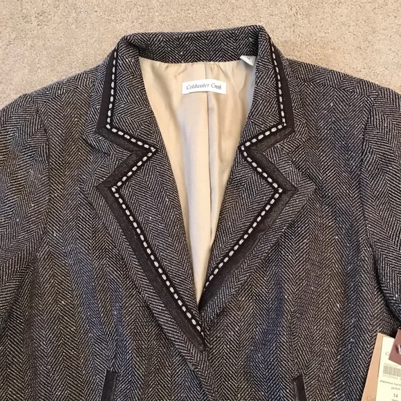Coldwater Creek Shimmer Herringbone Blazer Jacket NEW Womens Size 14 Large Gift - Picture 7 of 12